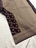 Rust Heritage Linen Designer Saree with Butta Design 🌹-AU2