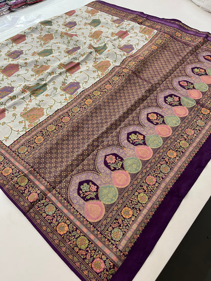 Ju3 Pure Dupion Silk Saree