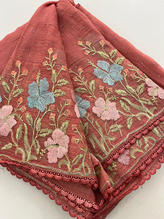 Ju9  Soft Organza Embroidery