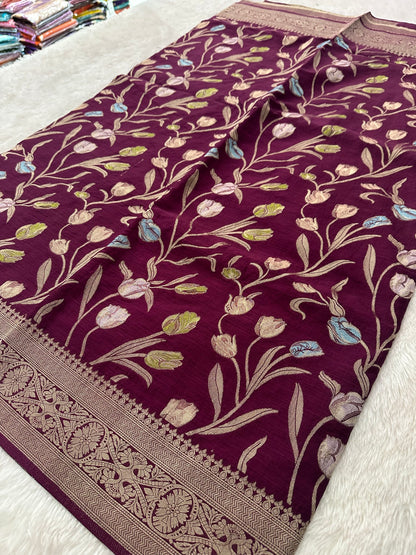 Tulips Linen Premium Saree-M13