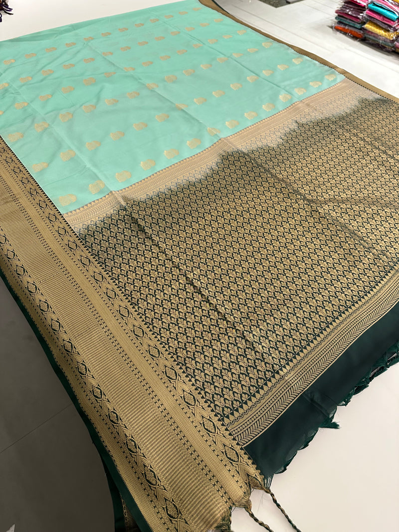 New Semi Soft silk Sarees From Kanchi in beatiful Borders -JU20