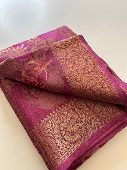 Tussar printed fancy