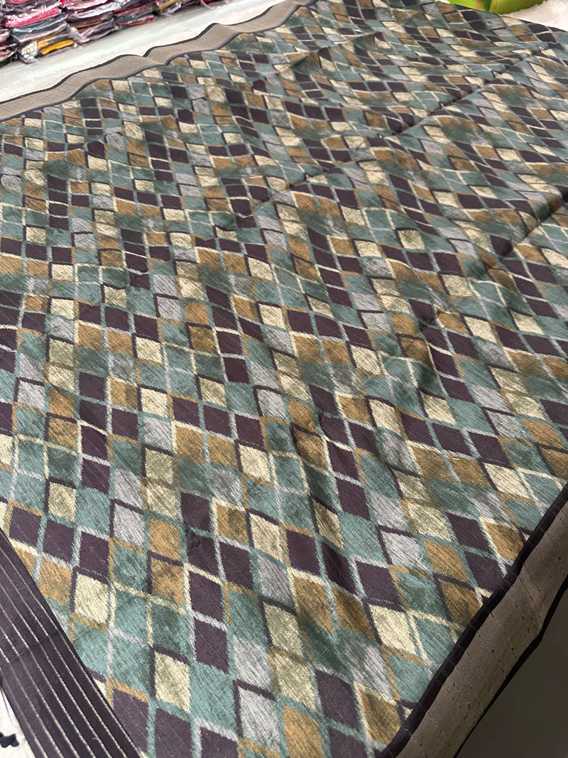 Printed Tussar Silk-M14