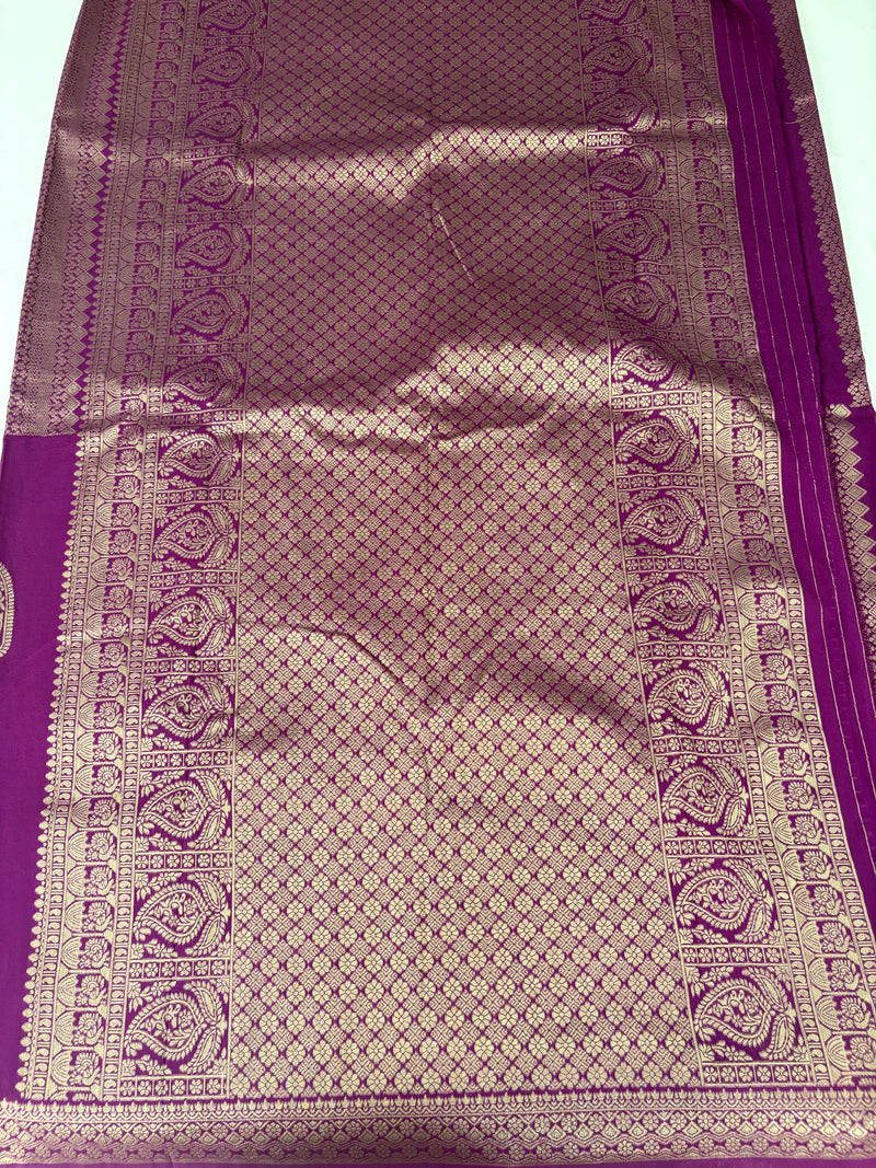 PURPLE TUSSAR DESIGNER SAREE-J25