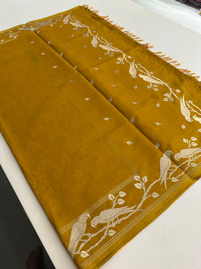 Premium Tussar Work Gold weaving BUTTAS -M25