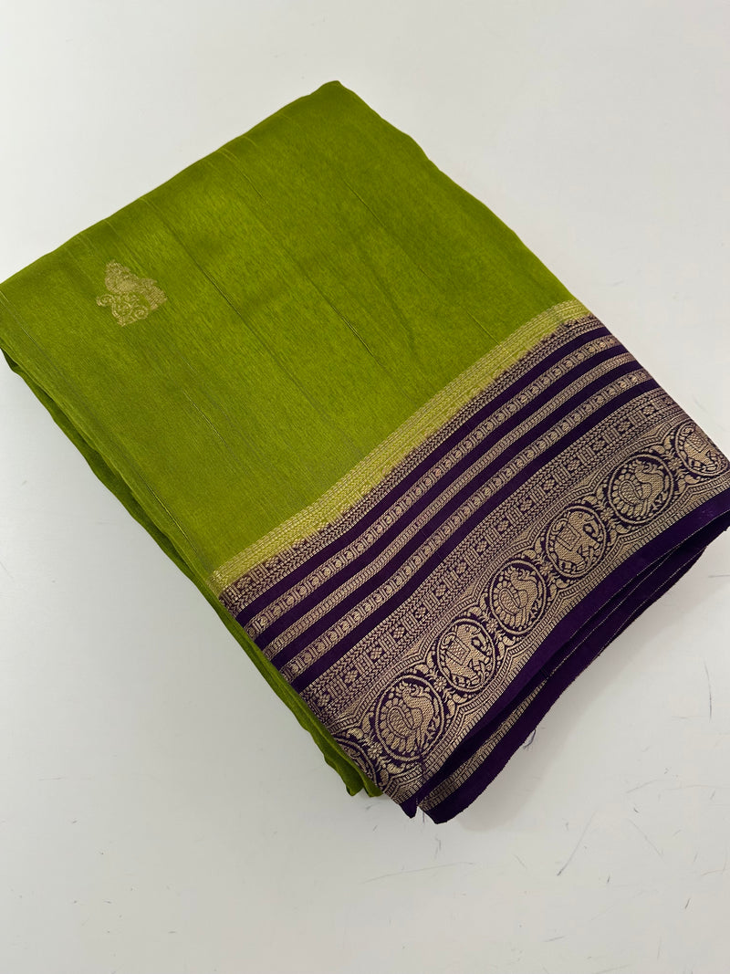 Cut Dana Work Border Chinnon Saree -AU6
