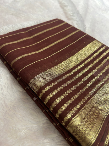 Striped All Self Semi Mysore Silk
