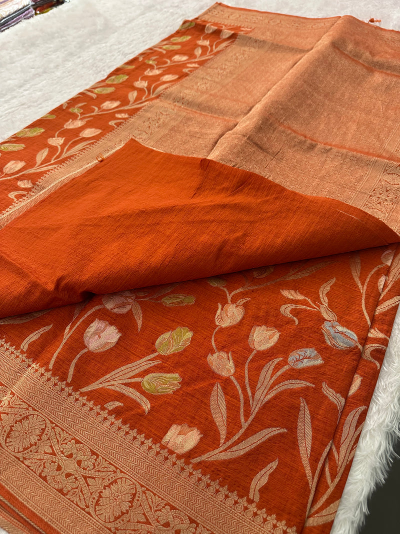 Tulips Linen Premium Saree-M13