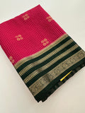 Semi Mysore Silk Checks Saree with Butta-AU16