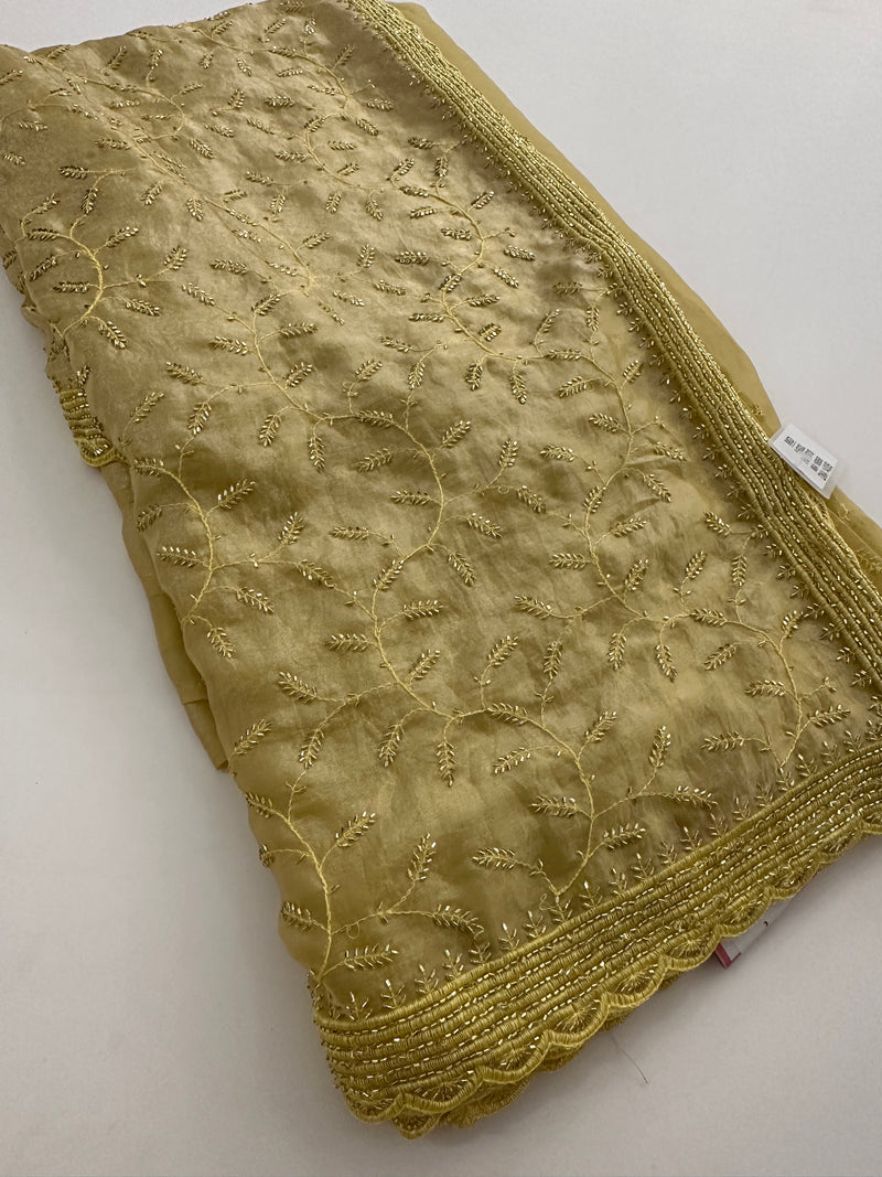 Soft marshmallow, organza fabric  pastel color sarees with work with work, self Blouse 🌹- AU17