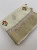Pure Tussar Silk With Katha Work and Embroidery Buttas in Premium Finishing🦋 🌹-JU16
