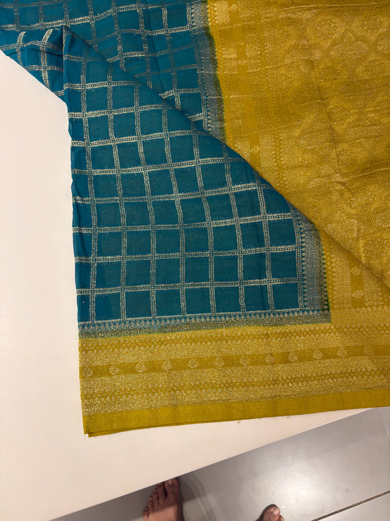 SAPPHIRE BLUE GEORGETTE SAREE-J17