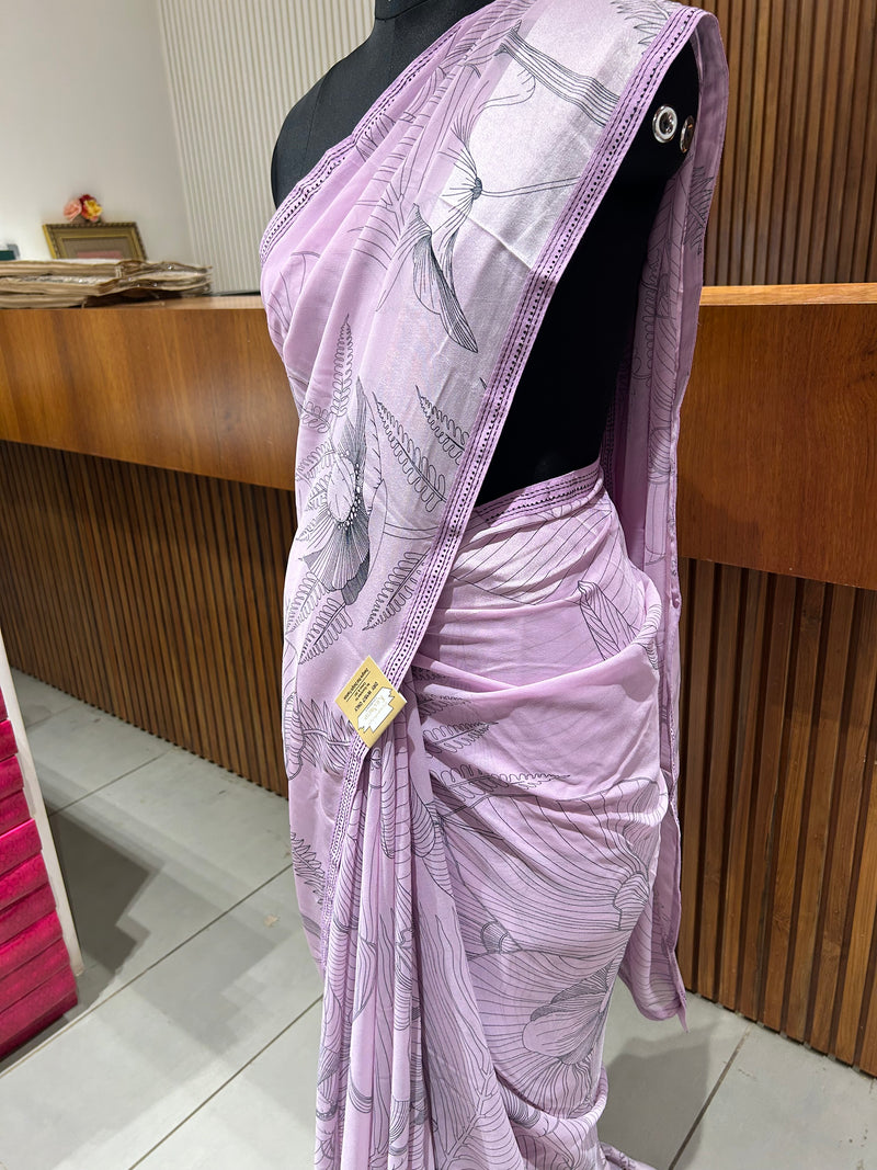 Premium daily wear printed chiffon sarees 🌹 JU26