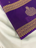 Purple Crepe Silk Saree with Bentex Jhumki Border and Small Butta JU26
