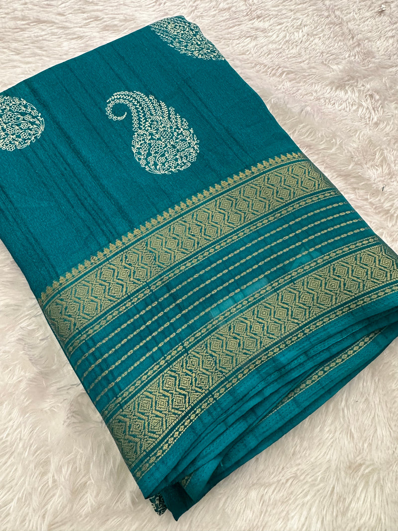 Tussar Crape Saree-JU9