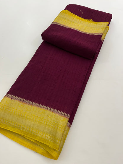 210 Crush Georgette Maroon x Yellow