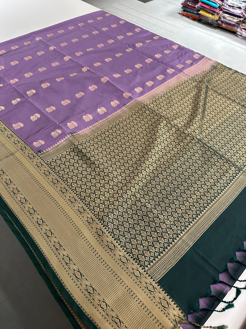 New Semi Soft silk Sarees From Kanchi in beatiful Borders-JU20