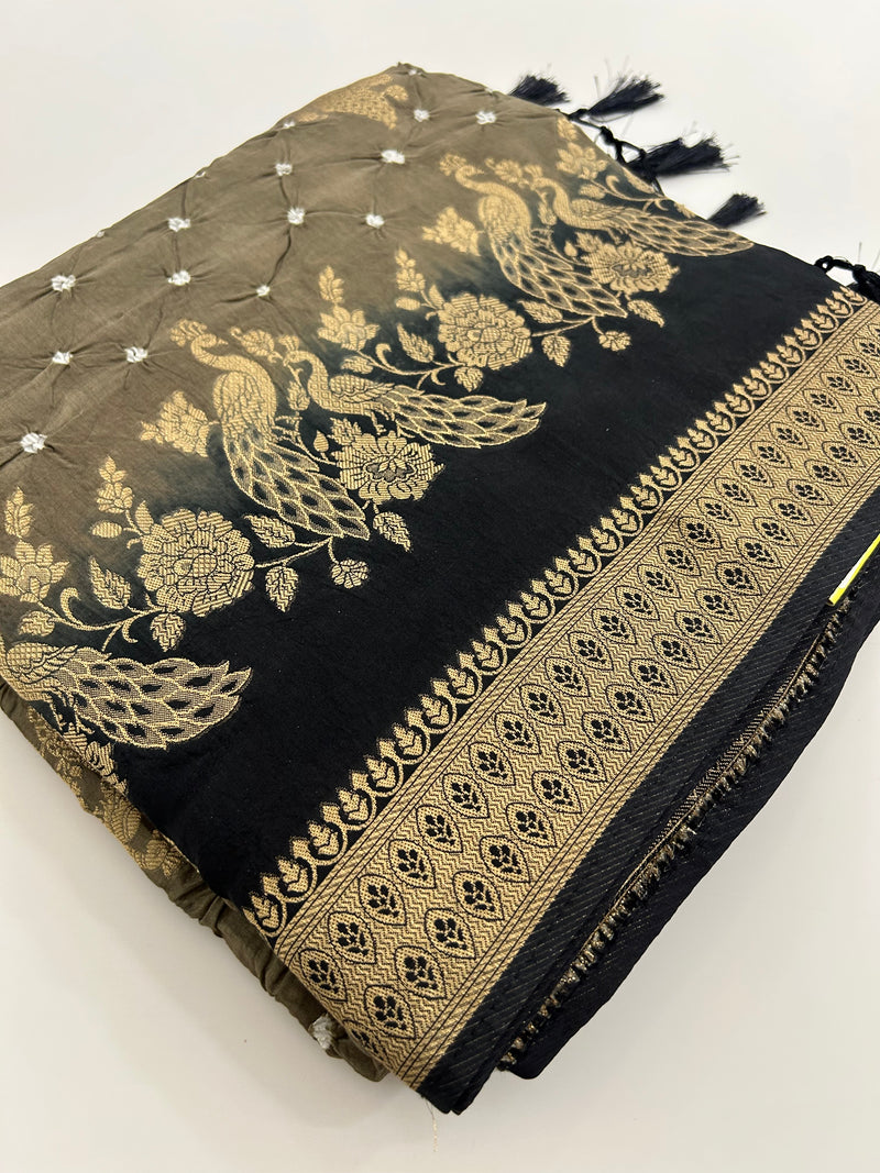 Designer Patola Sarees In Orange x Red and Black x Grey🌹 Super Premium Fabric and Finishing 🌹JU20