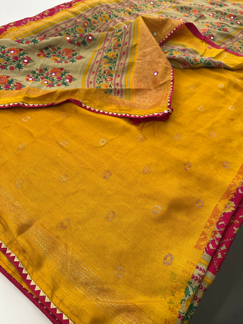 Crush Patola Bandhini Saree – Pink X Yellow AU24
