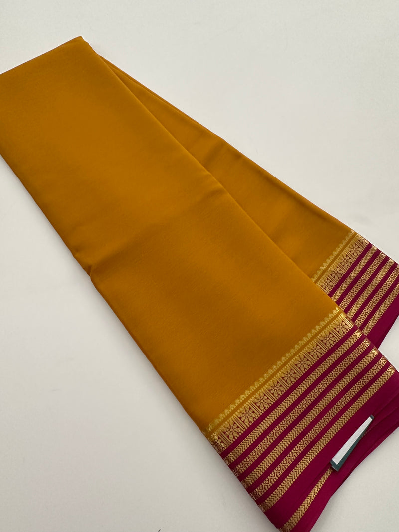 80GSM Pure Mysore Crape Silk Sarees-AU4
