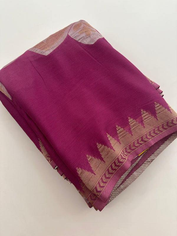 Designer Saree - Magenta Crepe Georgette JU17