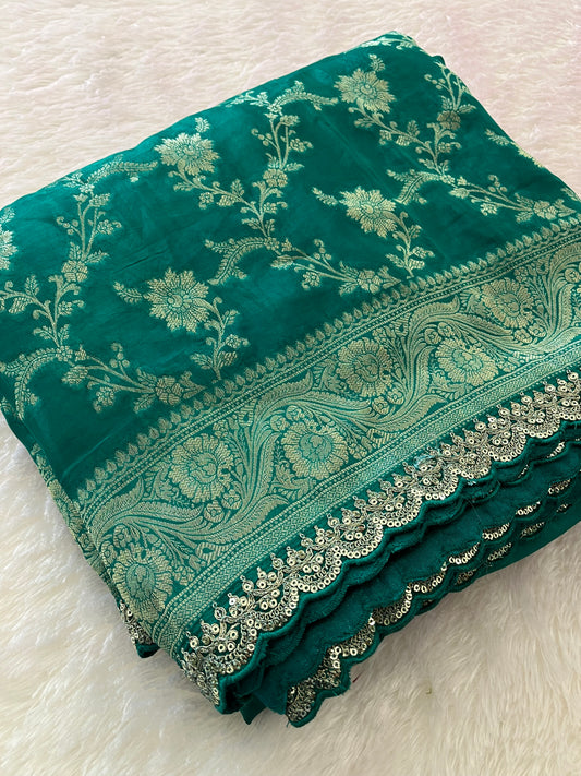 Banarasi Brocade Fancy scallop Border