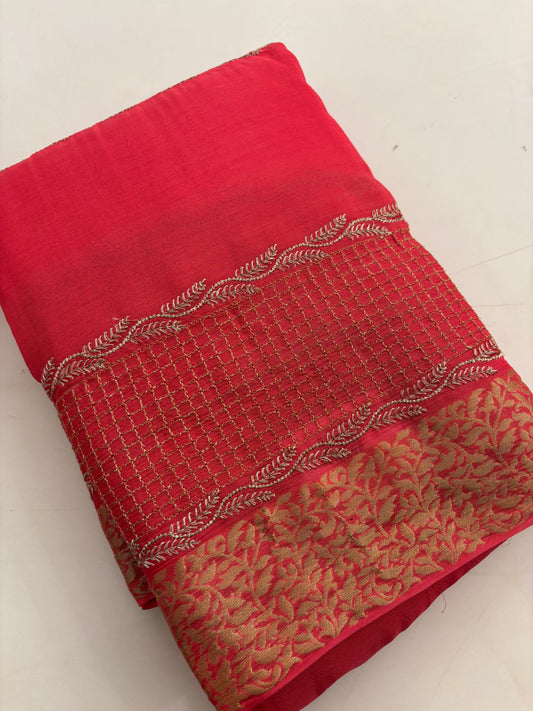 Designer soft Chinnon full embroidery