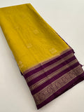 Semi Mysore Silk Checks Saree with Butta-AU16