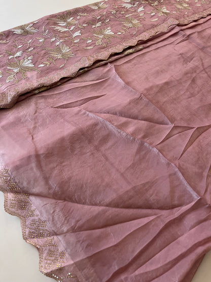 Embroidery work fancy saree