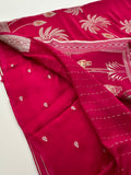 Pure Banarsi Crepe Silk Saree,, silver and gold weaving all over 🌹-AU15