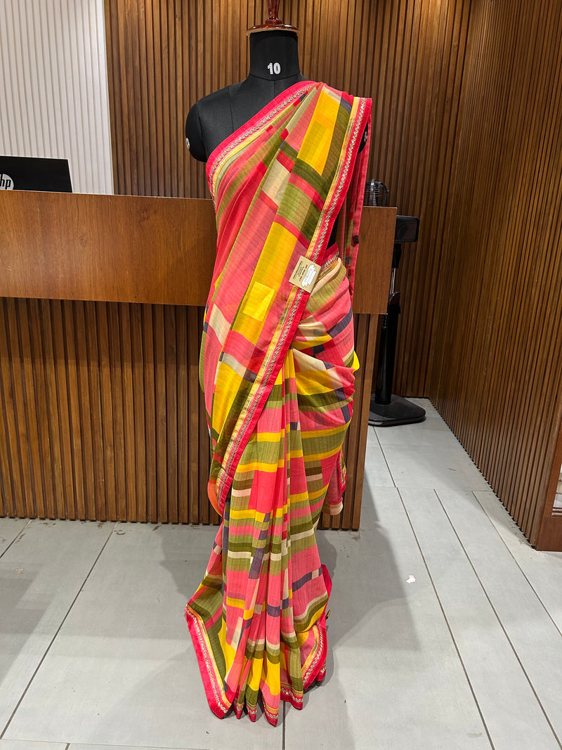 Premium daily wear printed chiffon sarees 🌹 JU26