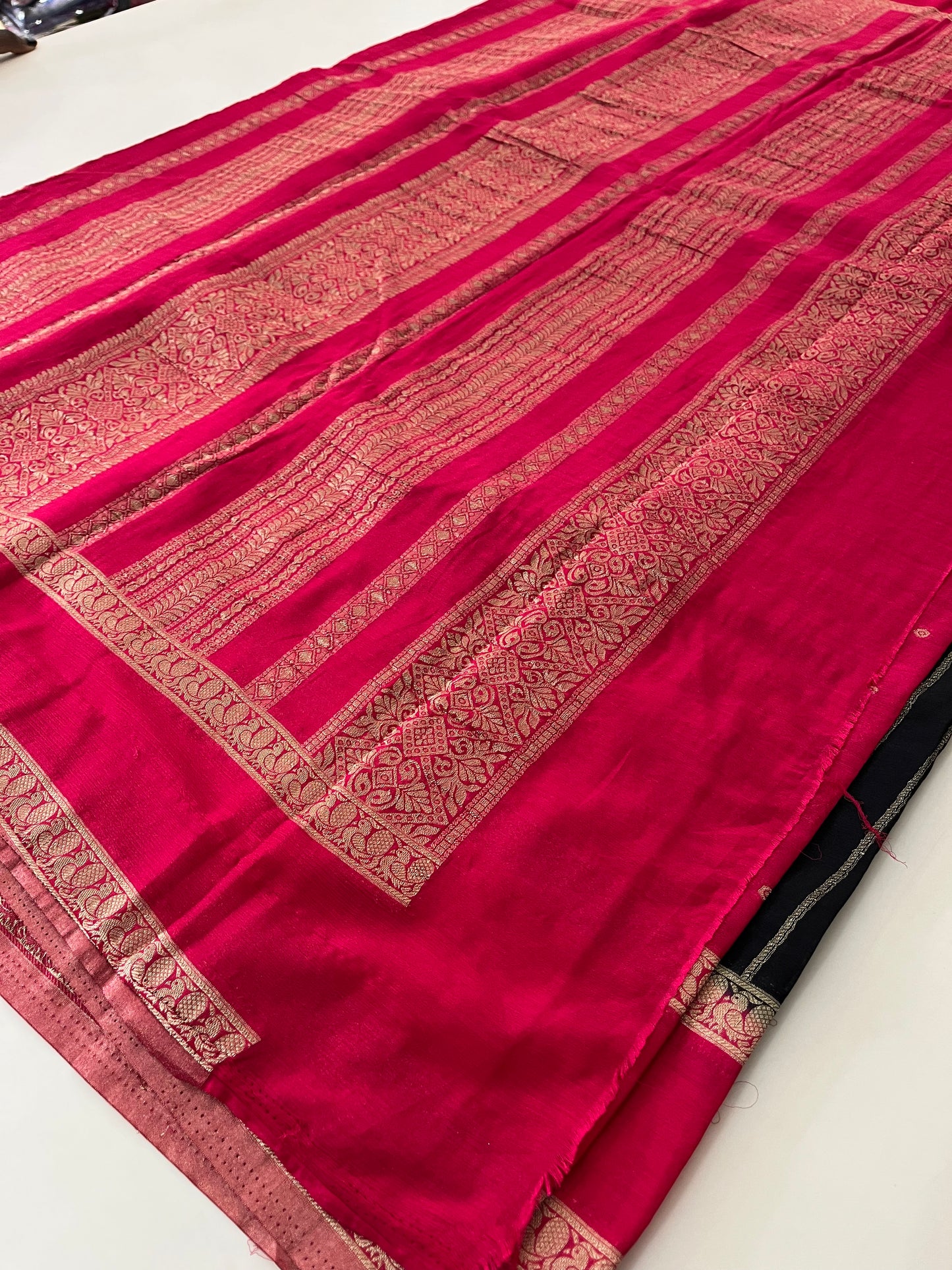 Designer crape Chinnon saree