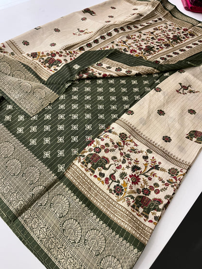 Tussar Zari Lines
