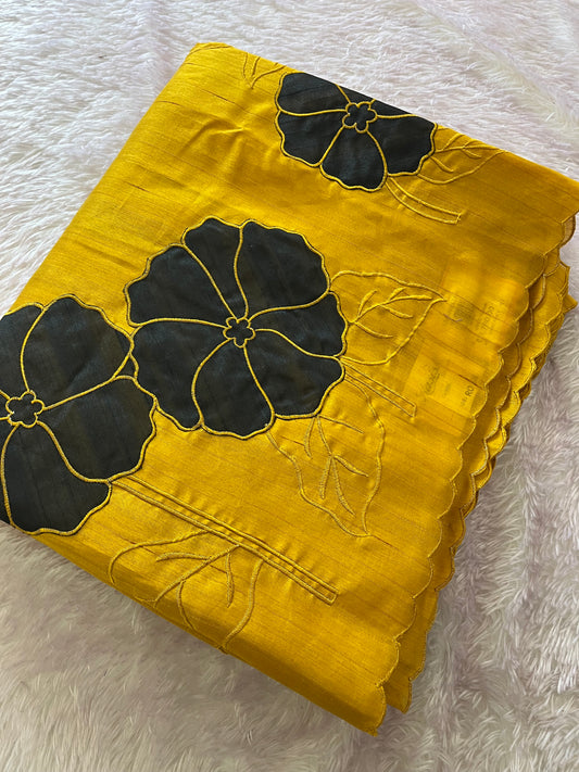 Pure Tussar Silk Appliqué