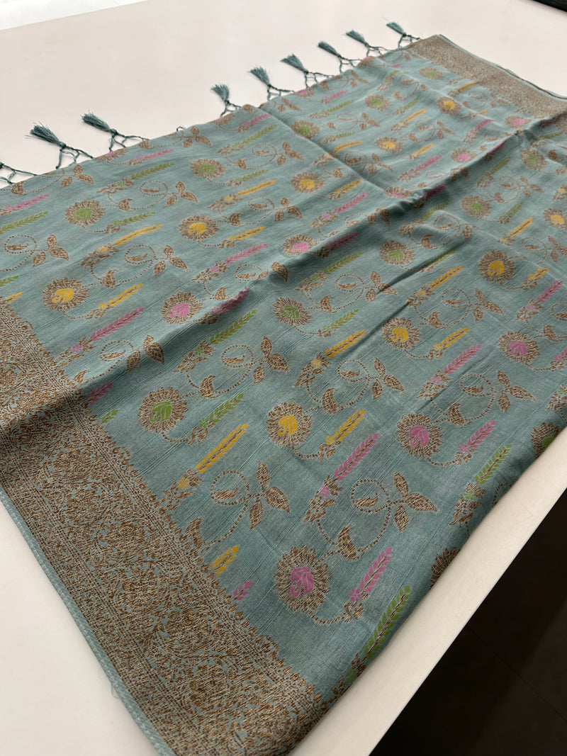 Premium Jute Tussar Fancy Saree-J9