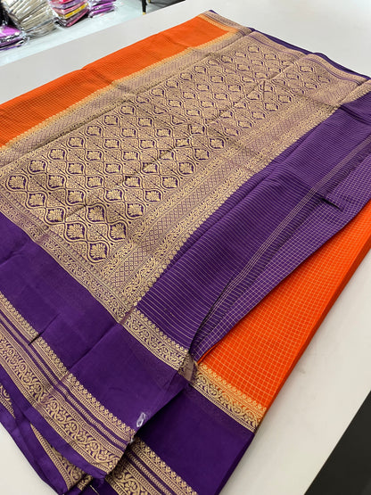 Crepe Small Checks Bentex Border