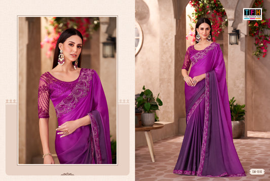 Partywear Shaded Purple Designer Saree