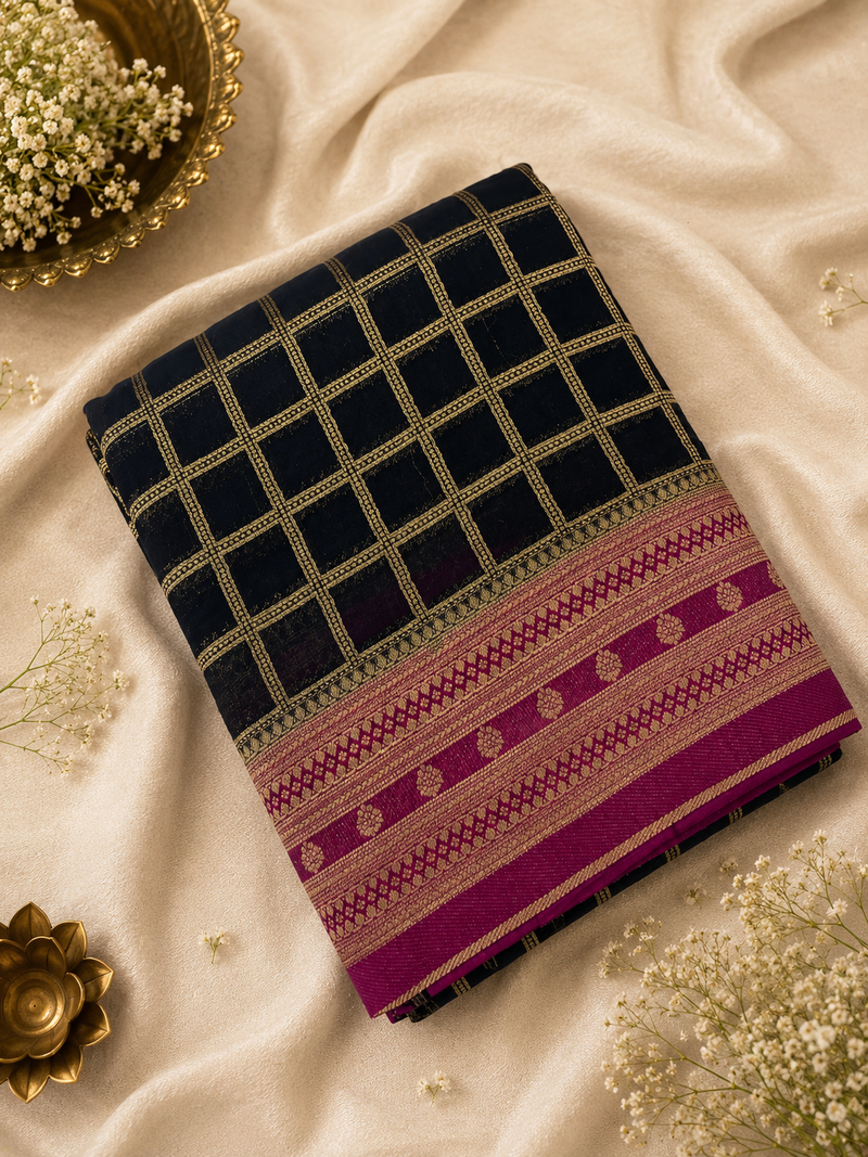 BLACK GEORGETTE SAREE-J17