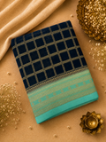 DARK TEAL GREEN GEORGETTE SAREE-J17