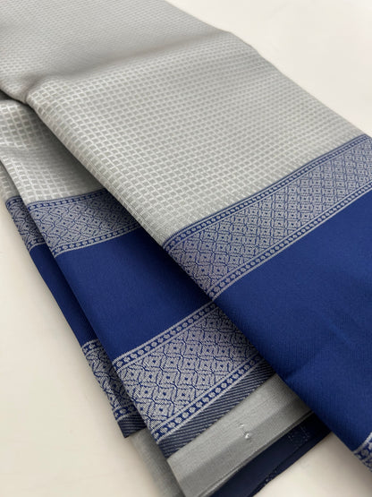 Silver bentex valkalam semi silk saree-BS101