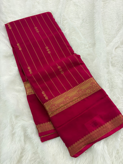 Rani Pink Semi Mysore Silk Saree-J105- 10 Days Dispatch