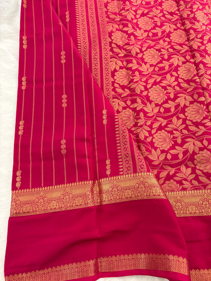 Rani Pink Semi Mysore Silk Saree-J105- 10 Days Dispatch