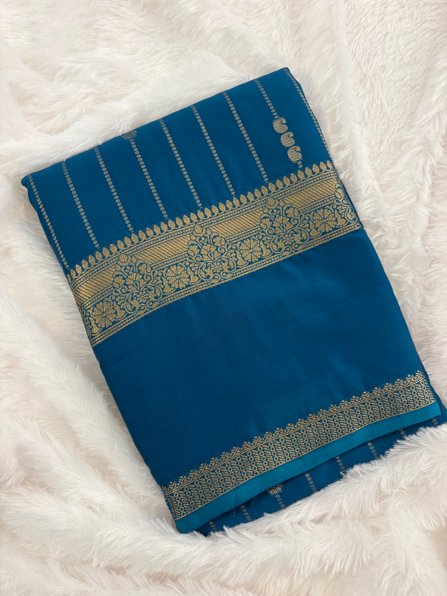 Peacock Blue  Semi Mysore Silk Saree-J103- 10 Days Dispatch