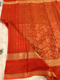 SEMI CREPE SILK SAREE-ORANGE J211
