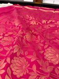 SEMI CREPE SILK SAREE-RANI PINK J211