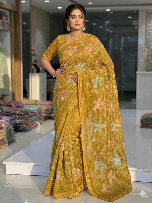 Soft organza Fancy saree-112