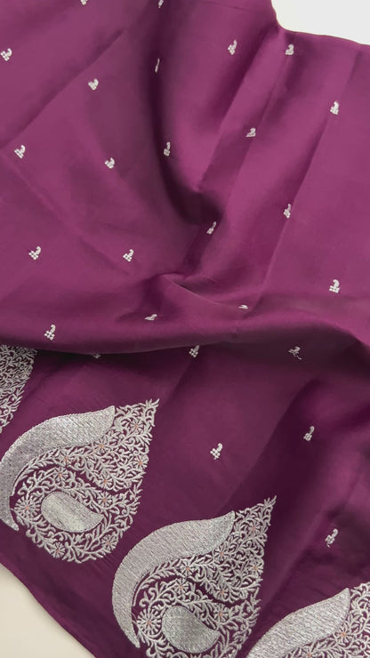 Dark Purple Butter silk Saree-DC712