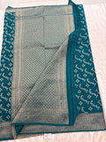 Sapphire Blue Heritage Linen Designer Saree with Butta Design