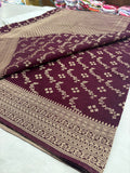 Wine Heritage Linen Designer Saree with Butta Design