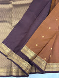 Pure Mix Silk Saree - Sand x Purple - JU23